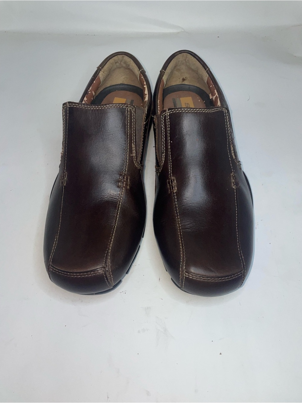 Skechers Men's Slip-On Dragon Embossed Leather Loafers - Dark Brown